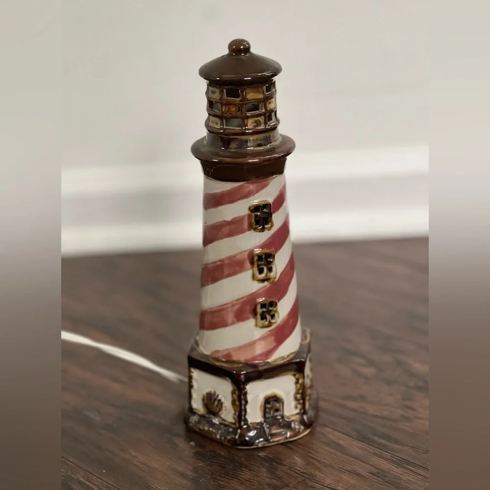 Ceramic light up lighthouse table top night light luminary